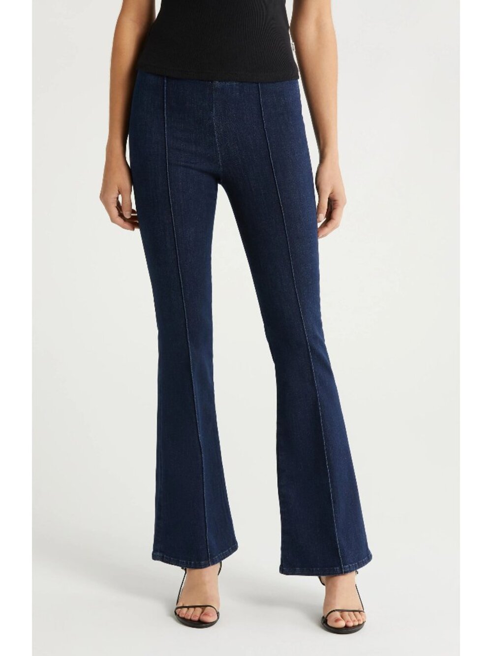 Frame Size 30-34 The Jetset High-Rise Flared Jeans Dark Denim Stretch Comfort